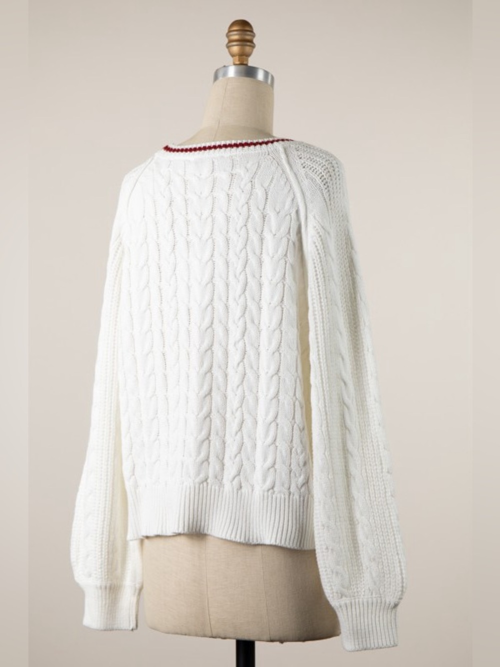 Miracle Game Day Cable Knit Sweater โ Cotton Blend Football Sweater - Picture 4 of 4